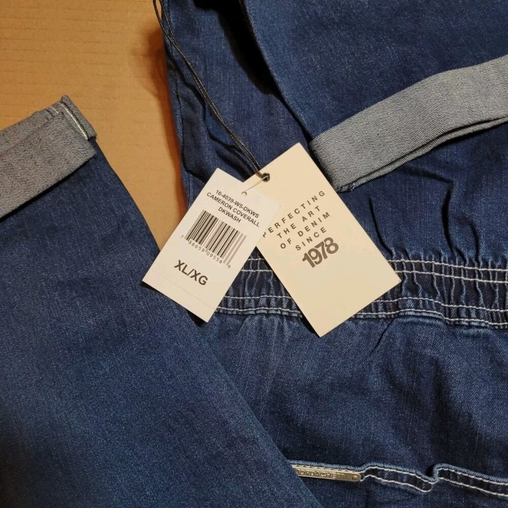 Jordache Vintage Women's Denim Coverall Jumpsuit - Size XL/ XG - Picture 6 of 6